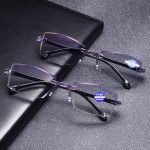 New smart zoom, anti-Blue, frameless cut reading glasses